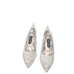 Jessica Rich Pointed Toe Pumps Snakeskin Clear PVC Gold Stiletto Heel EU 39